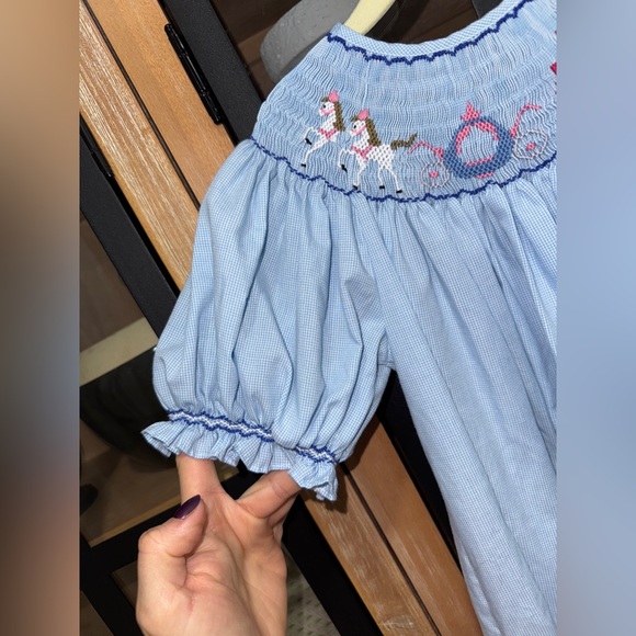 Vintage Cinderella Smocked princess bishop dress toddler girl puff sleeve disney - Picture 4 of 7